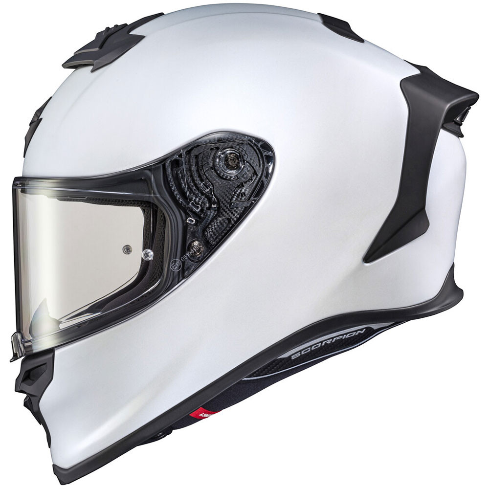 Scorpion EXOR1 Pearl White Helmet Get Lowered Cycles