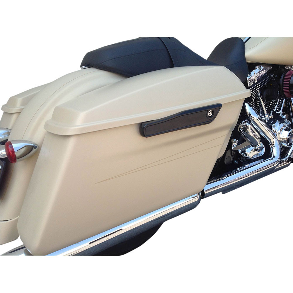 Alloy Art Lighted Saddlebag Hinge Covers for 20142020 Harley Touring Black w/ Red LED's Get