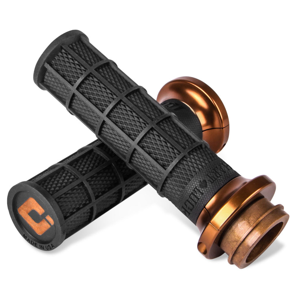 ODI Hart Luck Full Waffle LockOn Grips for Harley Dual Cable Black