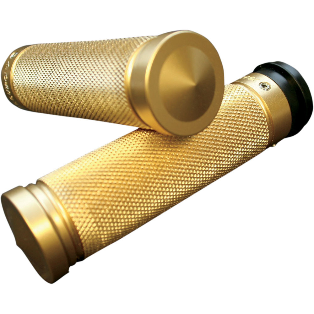 Accutronix Brass Grooved Knurled Grips for Harley Electronic Throttle