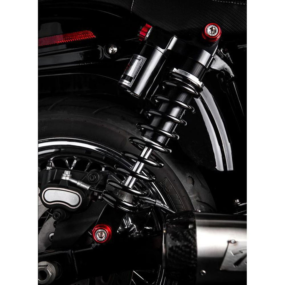 Santoro Fabworx Way Kool Shock Mounts for 20092017 Harley Dyna Red