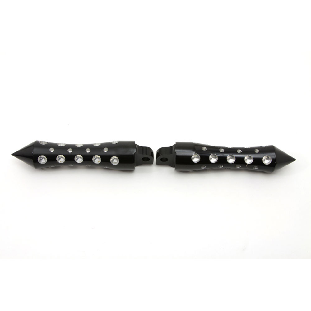 VTwin Black Agostinni Spike Foot Pegs for Harley Get Lowered Cycles