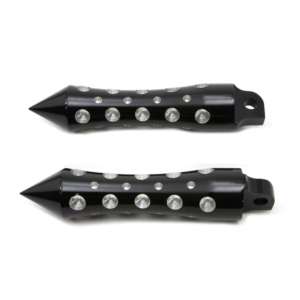 VTwin Black Agostinni Spike Foot Pegs for Harley Get Lowered Cycles