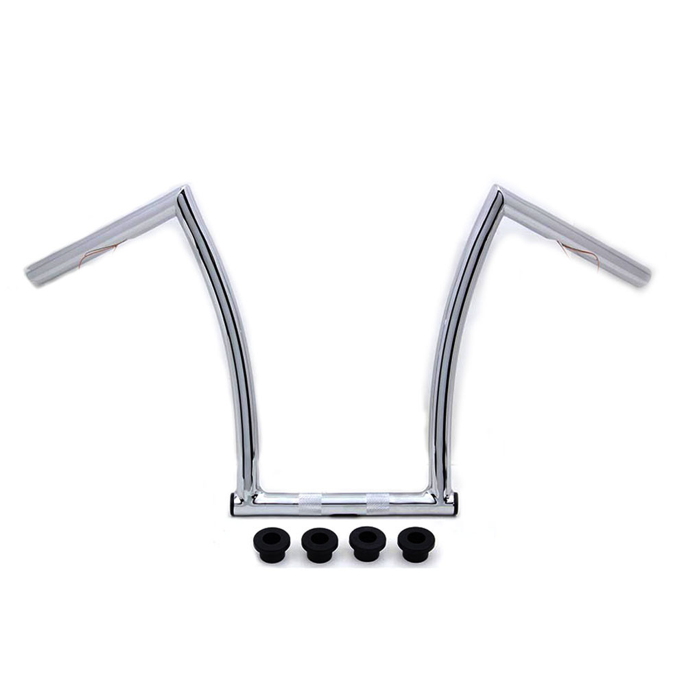 VTwin 1" Chrome 13" Chizeled ZBars Handlebars Get Lowered Cycles