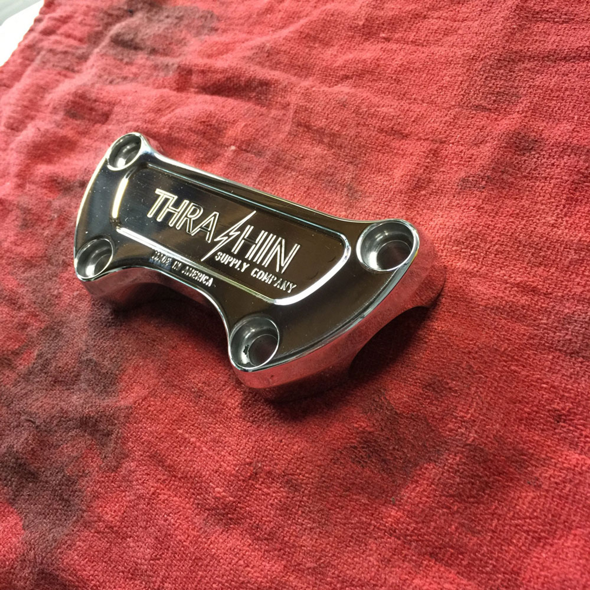 Thrashin Supply Handlebar Top Clamp for Harley Polished TSC28002