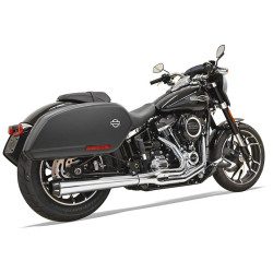 Bassani Road Rage 2-Into-1 Exhaust for 2018-2022 Harley Softail Heritage and Deluxe - Chrome