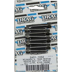 Drag Specialties Transmission Bearing Housing Bolt Kit for Harley M-Eight - Black Chrome
