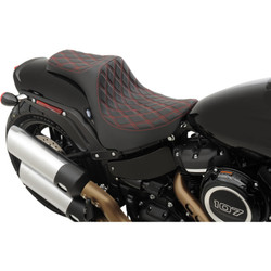 Drag Specialties Predator III Seat for 2018-2023 Harley Fat Bob - Double Diamond Red
