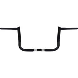 Wild 1 Chubby 1-1/4" Hooked Handlebars 10" for 1996-2019 Harley Touring - Black