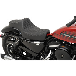 Drag Specialties Predator III Seat for 2004-2020 Harley Sportster - Double Diamond Silver