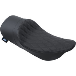 Drag Specialties Low Profile Solo Seat with Forward Positioning for 1997-2007 Harley FLHR/FLHX - Double Diamond Black