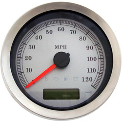 Drag Specialties 4" Programmable Electronic MPH Speedometer for Harley - White Face