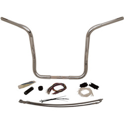 Fat Baggers 1-1/4" EZ Install Round Top 16" Handlebar Kit for 2008-2013 Harley Touring - Chrome