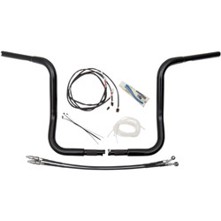 Fat Baggers 1-1/4" EZ Install Round Top 14" Handlebar Kit for 2014-2019 Harley Touring - Black