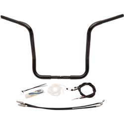 Fat Baggers 1-1/4" EZ Install Round Top 16" Handlebar Kit for 2014-2019 Harley Touring - Black