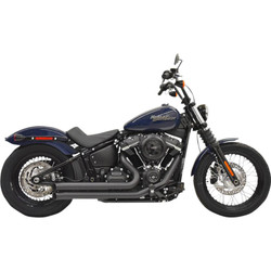 Bassani Pro-Street Turn Out Exhaust System for 2018-2023 Harley FXBB/FXLR/FXFB - Black