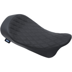 Drag Specialties Low-Profile Solo Seat for 2008-2023 Harley Touring - Double Diamond Black