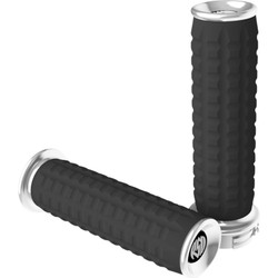 Roland Sands Traction Grips for Harley Electronic Throttle - Chrome