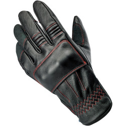 Biltwell Belden Leather Gloves - Black Redline