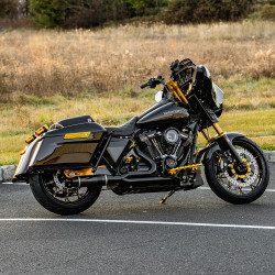 D&D Carbon Fiber Bob Cat 2-Into-1 Exhaust for 2017-2024 Harley Touring - Black