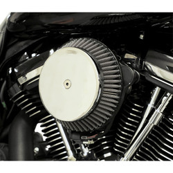 LA Choppers Plain Cover Big Air Cleaner for Harley Twin Cam Electronic Throttle - Chrome