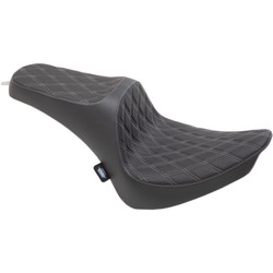 Drag Specialties Predator III Seat for 2000-2017 Harley Softail Standard Tire - Double Diamond Silver