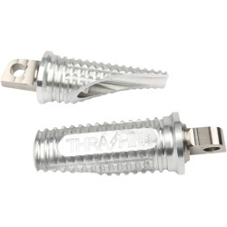 Thrashin Supply Burnout Foot Pegs for Harley - Raw Silver