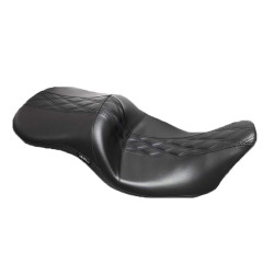 LePera Maverick Daddy Long Legs Seat for 2008-2023 Harley Touring - Perforated Black Double Diamond