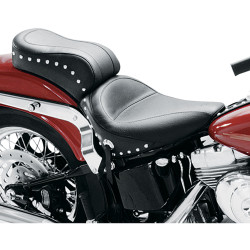 Mustang Studded 14" Wide Solo Seat for 2000-2007 Harley Softail FXST/FLST