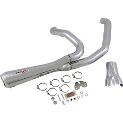 Bassani Short Road Rage 2-1 Exhaust System for 2017-2024 Harley Touring - Chrome