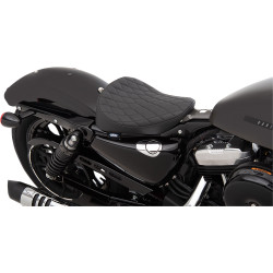 Drag Specialties Bobber-Style Solo Seat for 2010-2020 Harley Sportster - Diamond Stitch