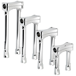 Biltwell OS Murdock Straight Risers - Chrome