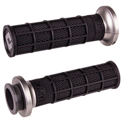 ODI Hart Luck Full Waffle Lock-On Grips for Harley Electronic Throttle - Black/Graphite