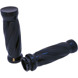 Pro One Performance Grips for Harley Dual Cable - Twisted Rubber Style