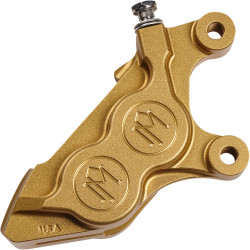 Performance Machine 4 Piston Gold Ops Bolt-On Front Caliper for 2015-20 Softails & 2014-20 Sportster