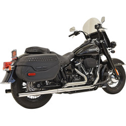Bassani Chrome Dual Exhaust with Straight Mufflers for 2018-2022 Harley Softails