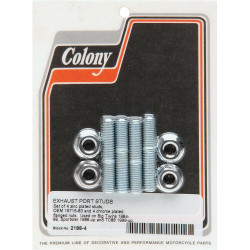 Colony Exhaust Port Studs & Nuts for 1984-2020 Harley Big Twin & 1986-2020 XL