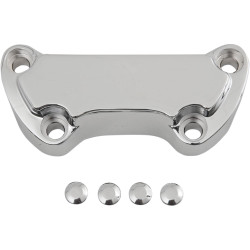 Drag Specialties Scalloped Handlebar Top Clamp for Harley - Chrome