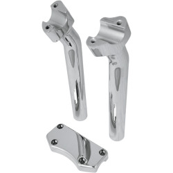 Drag Specialties 9.5" Pullback Handlebar Risers/Top Clamp Kit - Chrome