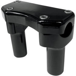 Drag Specialties 3" Straight Handlebar Risers/Top Clamp Kit - Gloss Black