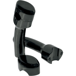 LA Choppers 5.5" Pullback Smooth 1" Handlebar Riser/Top Clamp Kit - Gloss Black
