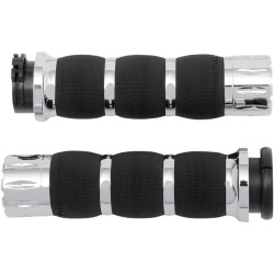 Avon Air Cushioned Rival Grips for Harley Dual Cable - Chrome 