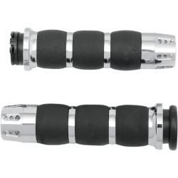 Avon Air Cushioned Velvet Gatlin Grips for Harley Dual Cable - Chrome