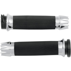 Avon Custom Contour Excalibur Grips for Harley Dual Cable - Chrome