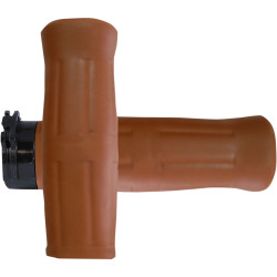 Avon Old School Rubber Grips for Harley Dual Cable Models - Tan