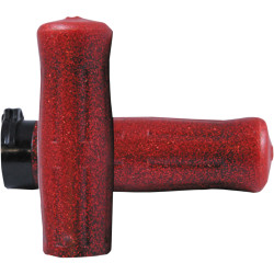 Avon Old School Rubber Grips for Harley Dual Cable - Sparkle Red