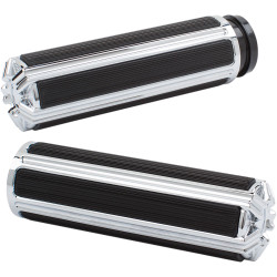Arlen Ness 10-Gauge Comfort Grips for Harley Dual Cable - Chrome 