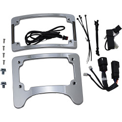 Custom Dynamics Turn Signal Eliminator Radius Plate Mount with Light for 2014-2023 Harley Touring* - Chrome