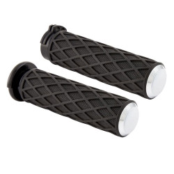 Arlen Ness Diamond Grips for Harley - Chrome
