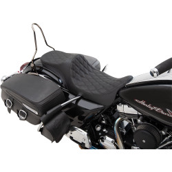 Drag Specialties Predator III 2-Up Seat for 2008-2023 Harley Touring - Black Diamond